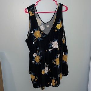 Torrid Black w/ Yellow Flowers Tank